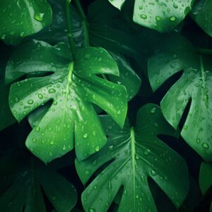 Monstera bajo la Lluvia